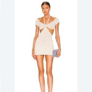 *Worn Twice* CULT GAIA Annabel Cut-Out Knit Mini Dress in Off White SIZE XS